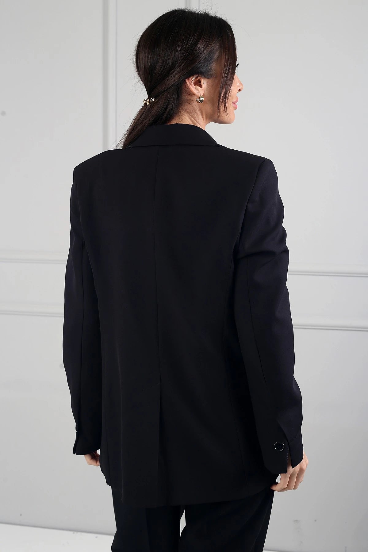 Image of Women's Double-Breasted Lined Jacket with Pockets