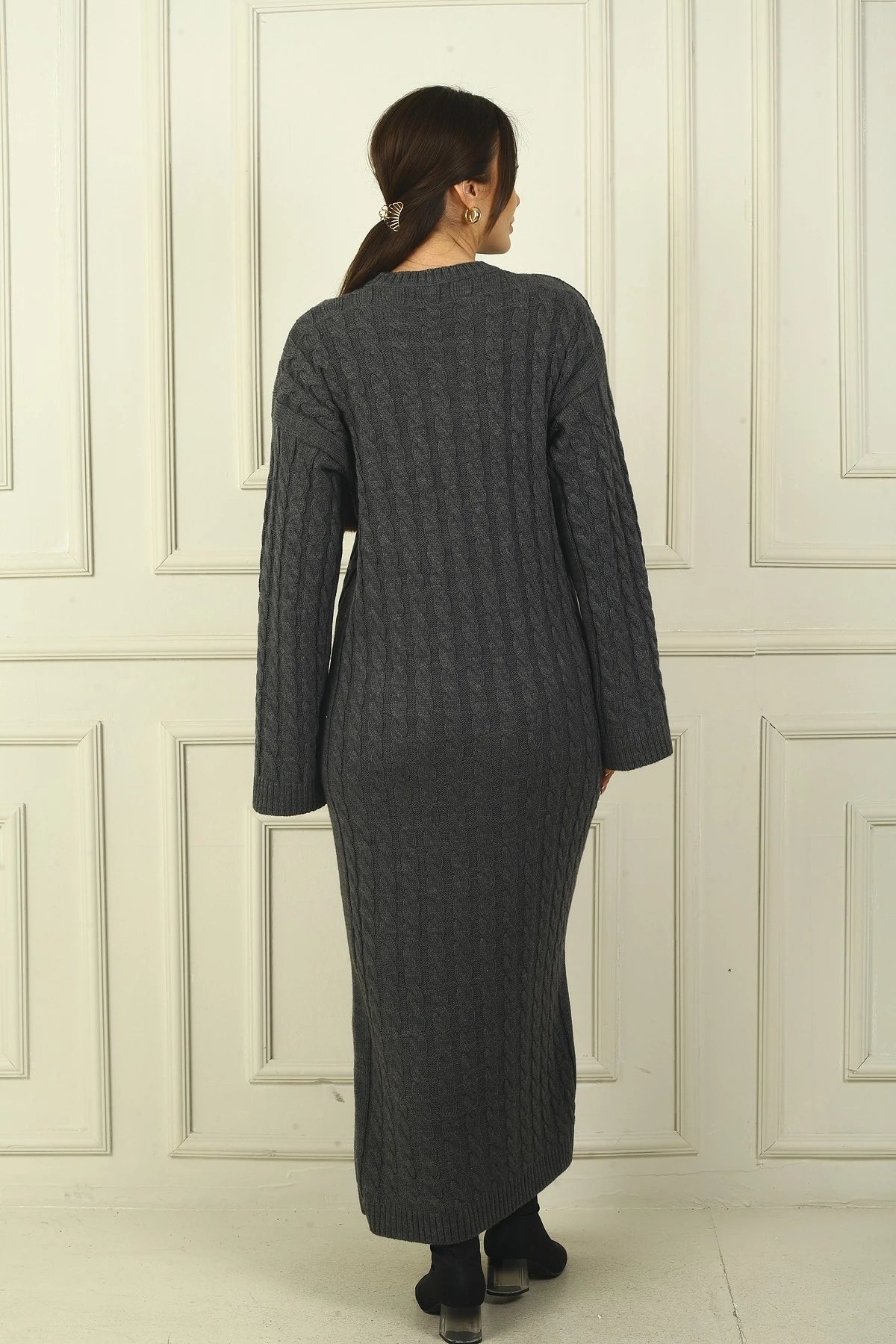 Image of Women's Braided Relaxed Fit Acrylic Long Dress