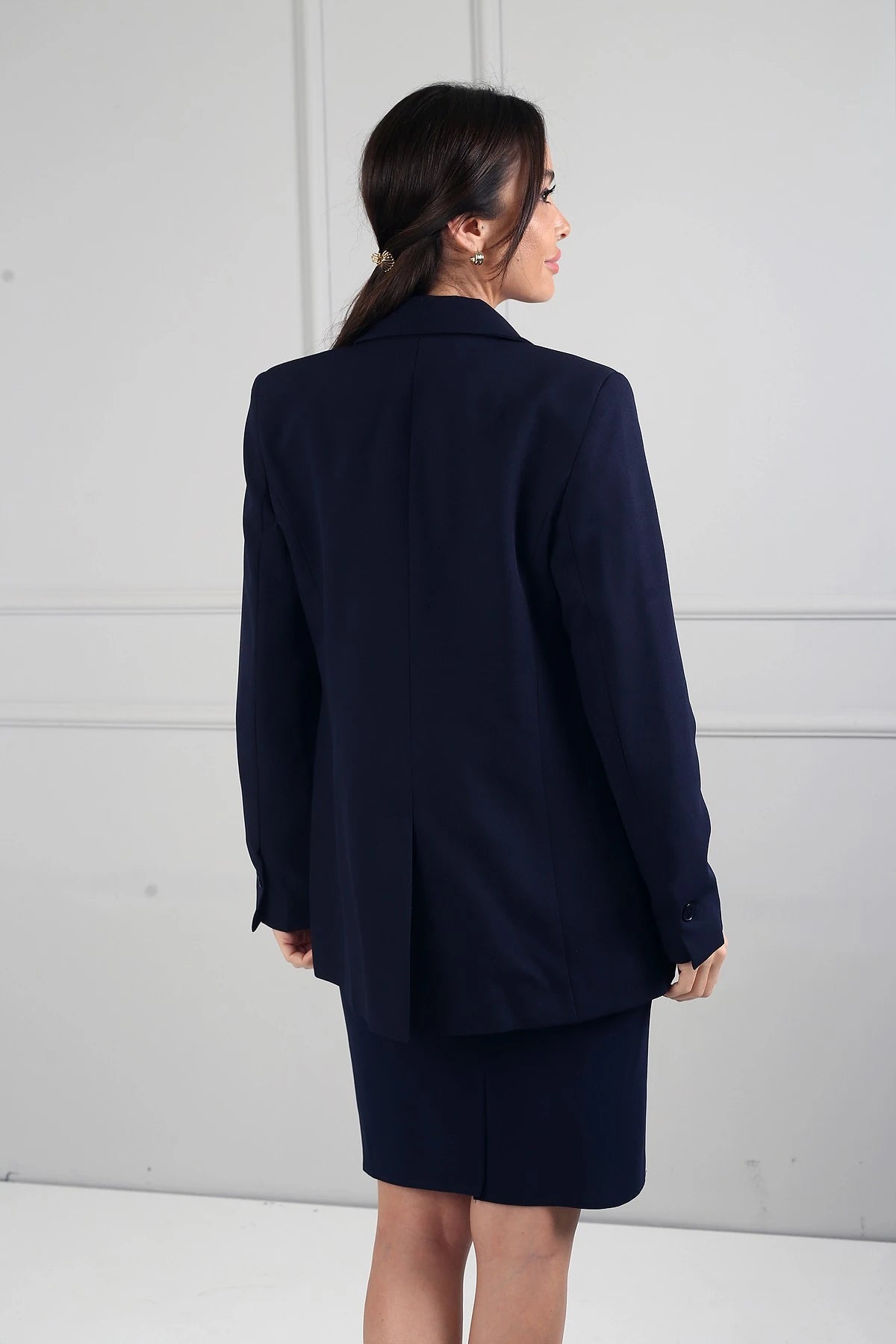 Image of Women's Double-Breasted Lined Jacket with Pockets