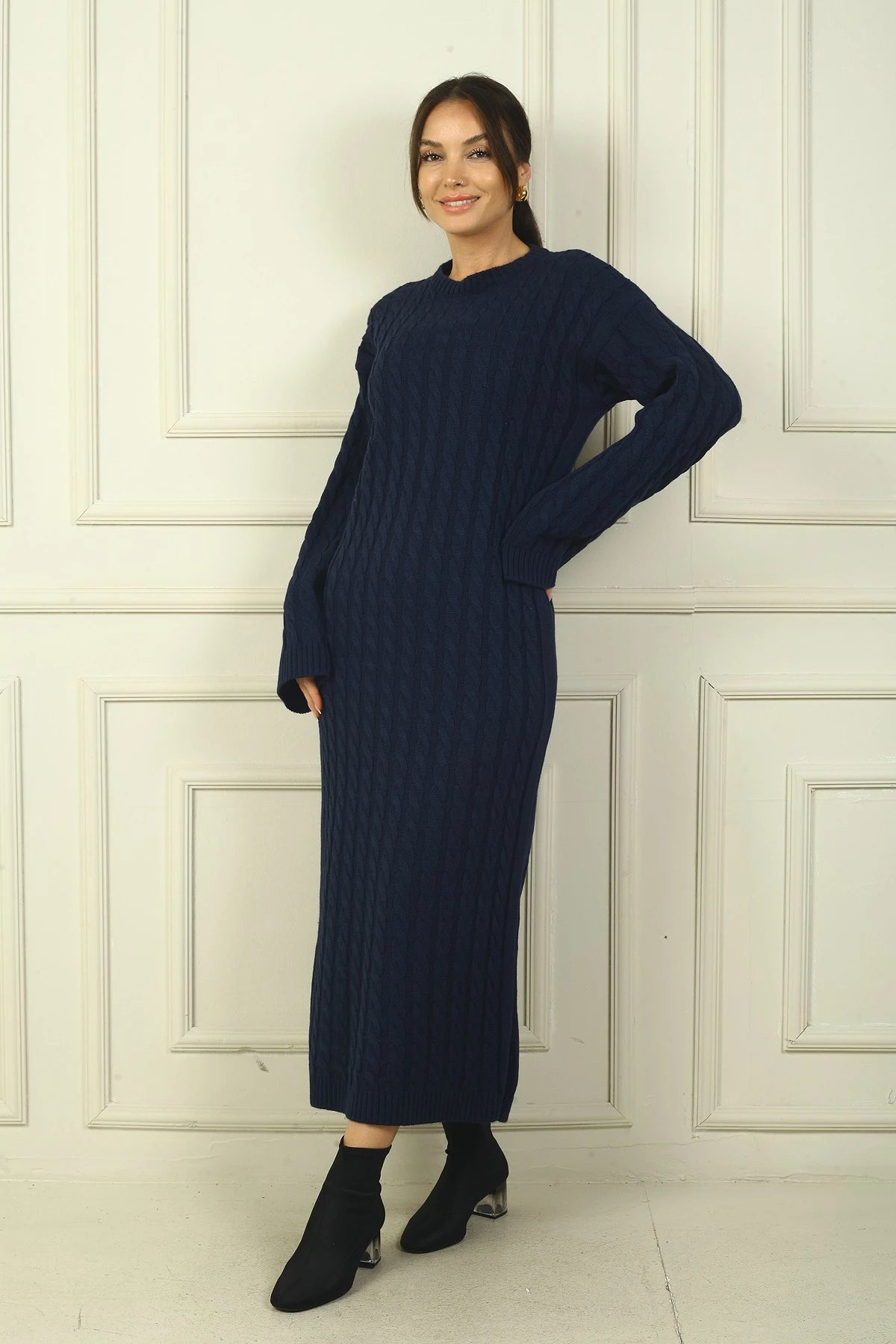 Image of Women's Braided Relaxed Fit Acrylic Long Dress