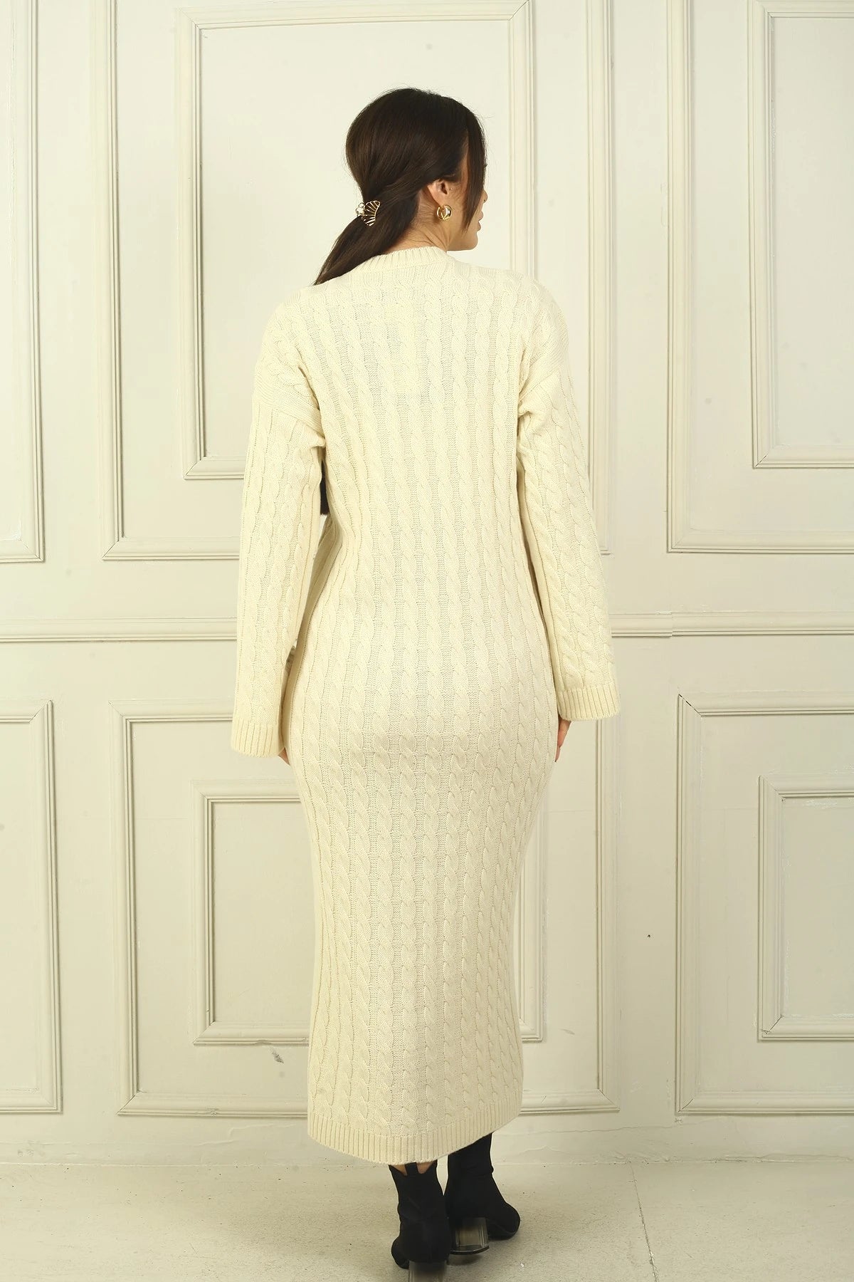 Image of Women's Braided Relaxed Fit Acrylic Long Dress