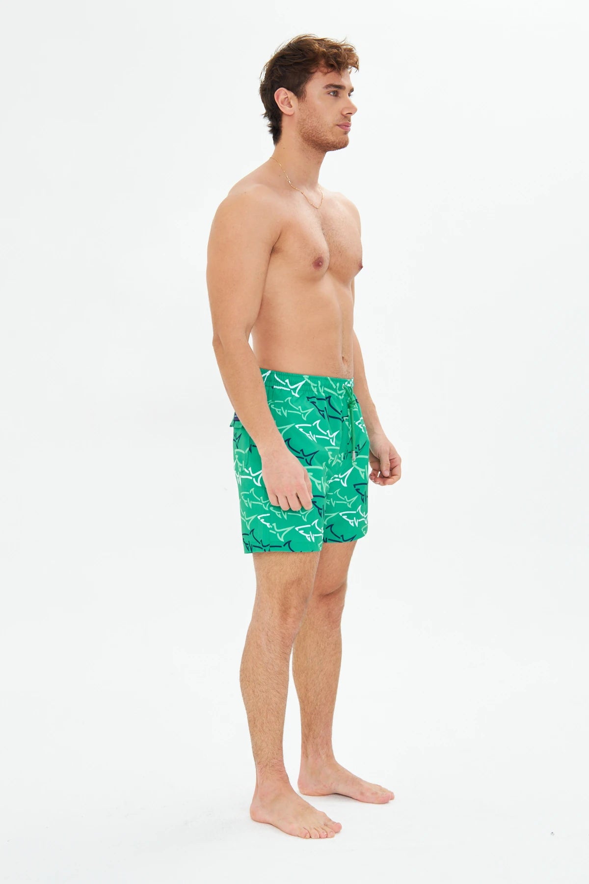 Image of Men's Stretch Shark Swim Shorts