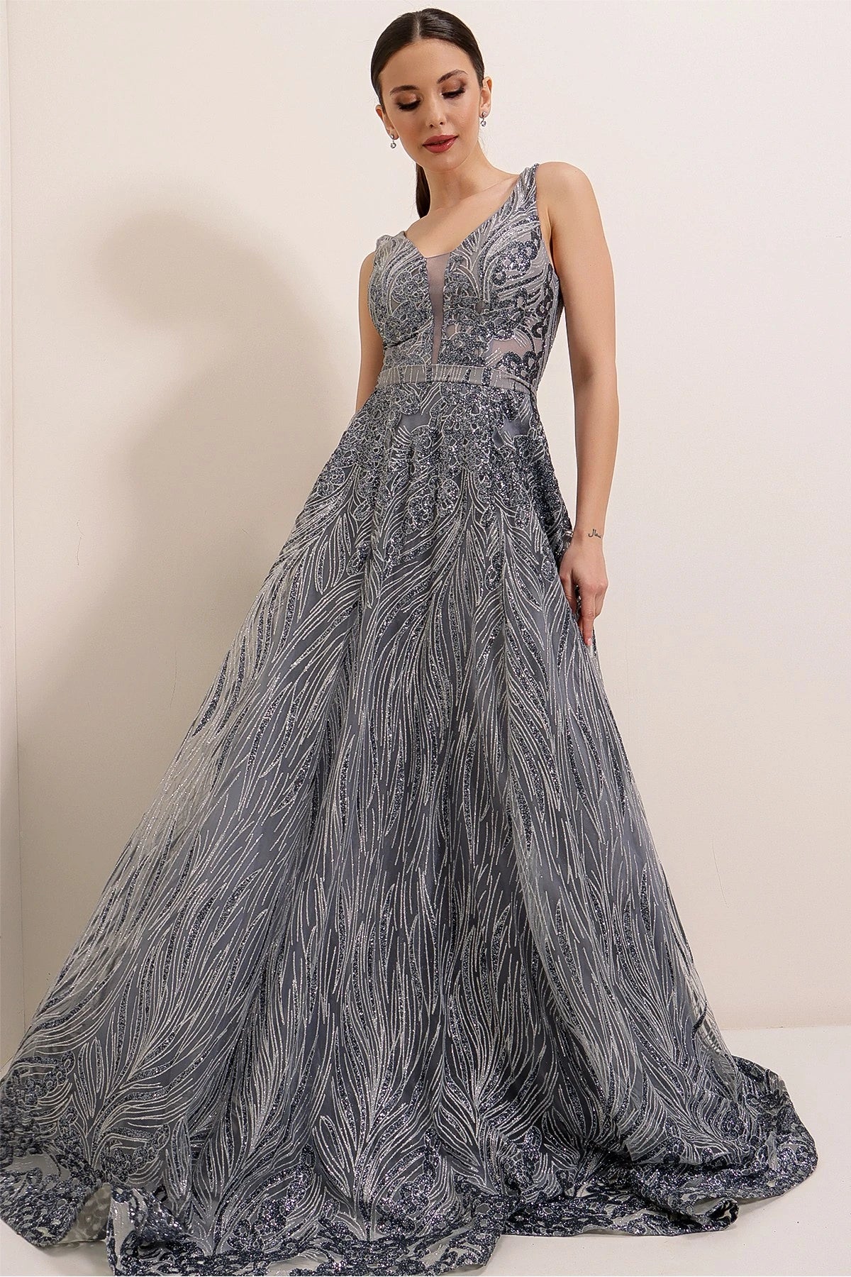 Image of Glittery Ghost Tulle Princess Gown