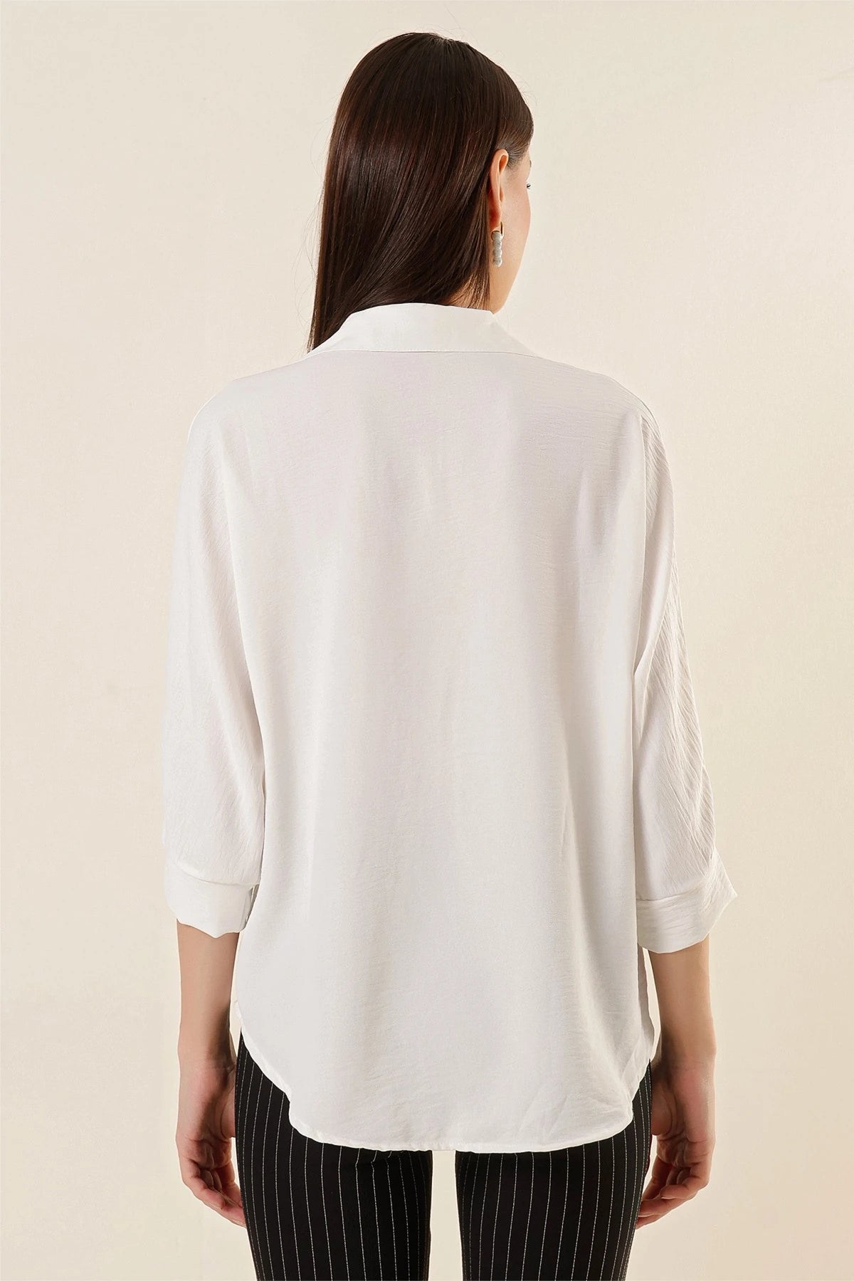 Image of Polo Neck Three Quarter Sleeve Ayrobin Blouse