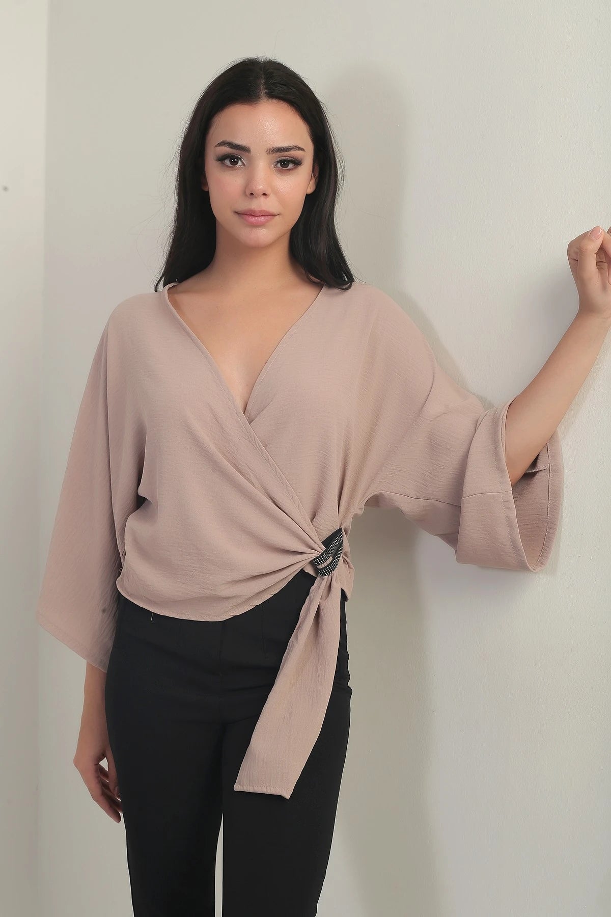 Image of Women's Wrap Neck Short Ayrobin Blouse