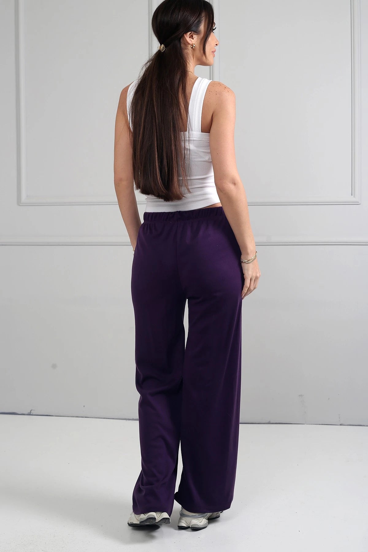 Image of Women's Elastic Waist Palazzo Pants