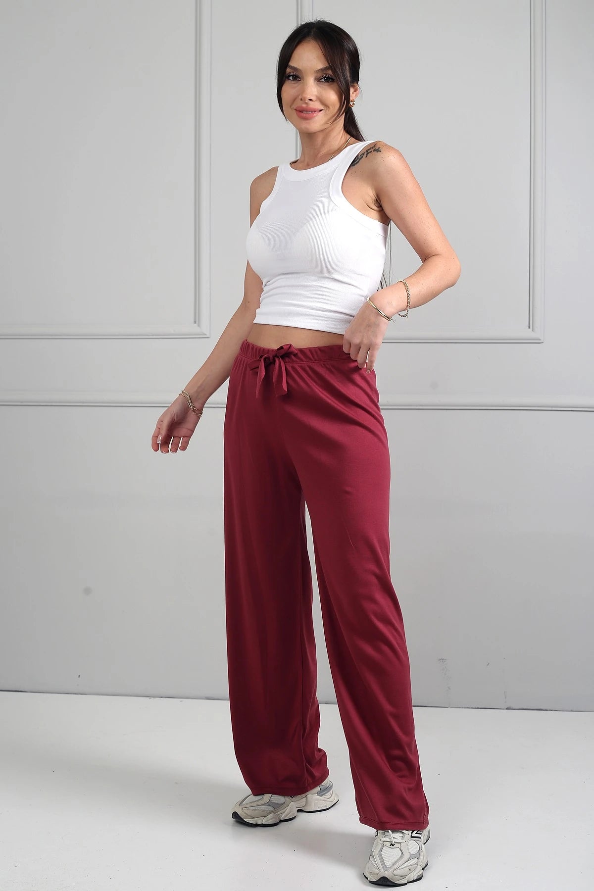 Image of Women's Elastic Waist Palazzo Pants
