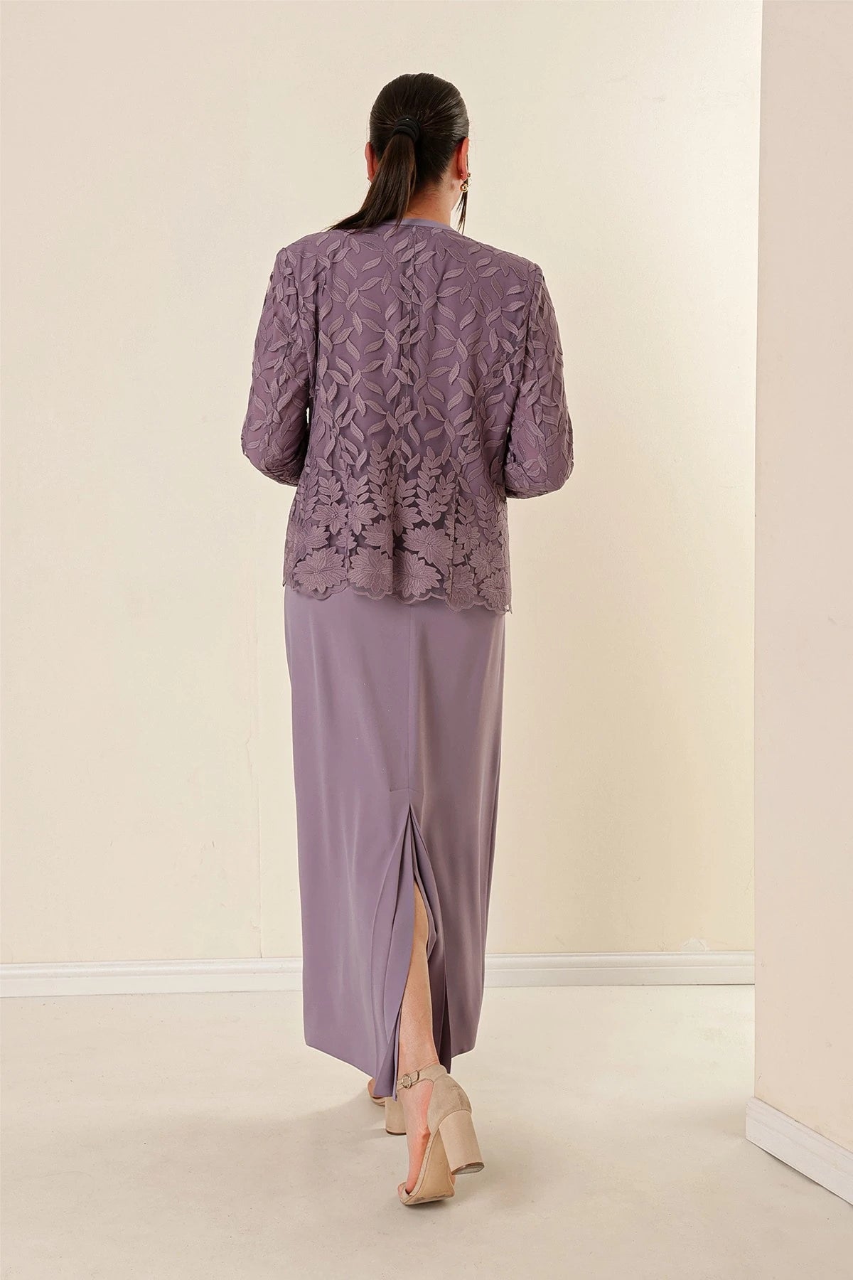 Image of Beaded and Lace Lined Dress and Jacket Set, Plus Size, Two-Piece