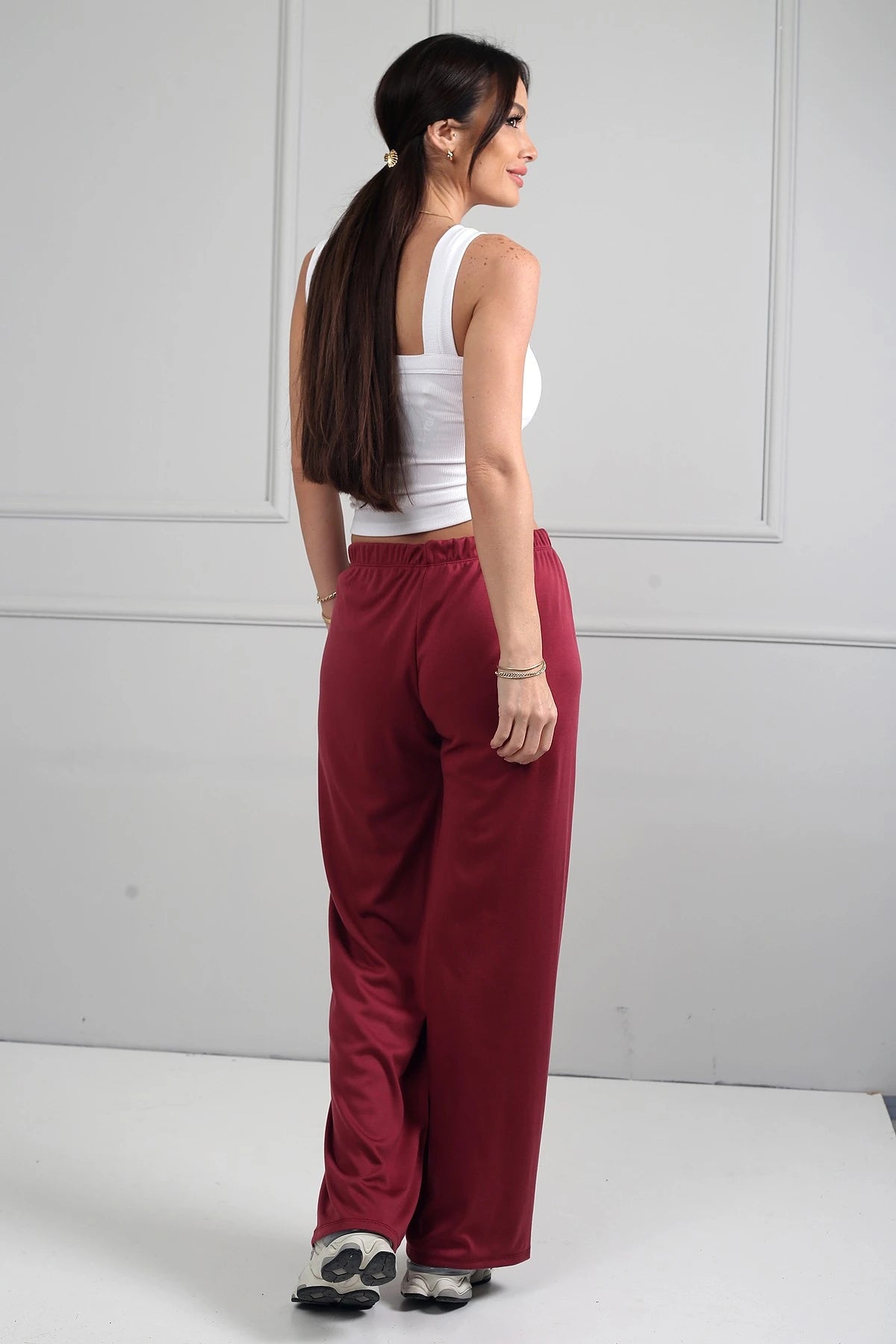Image of Women's Elastic Waist Palazzo Pants