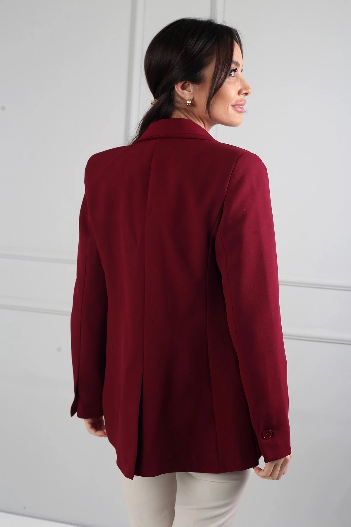 Image of Women's Double-Breasted Lined Jacket with Pockets