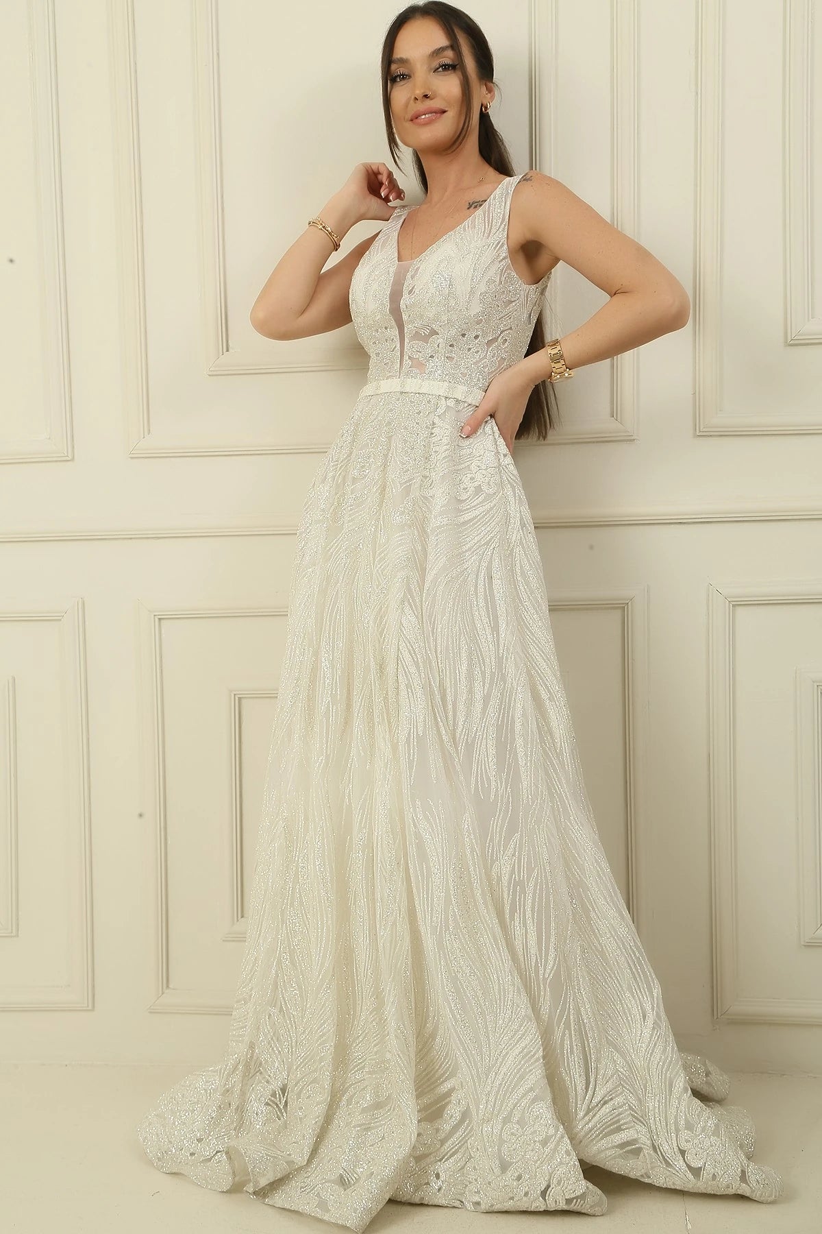 Image of Glittery Ghost Tulle Princess Gown