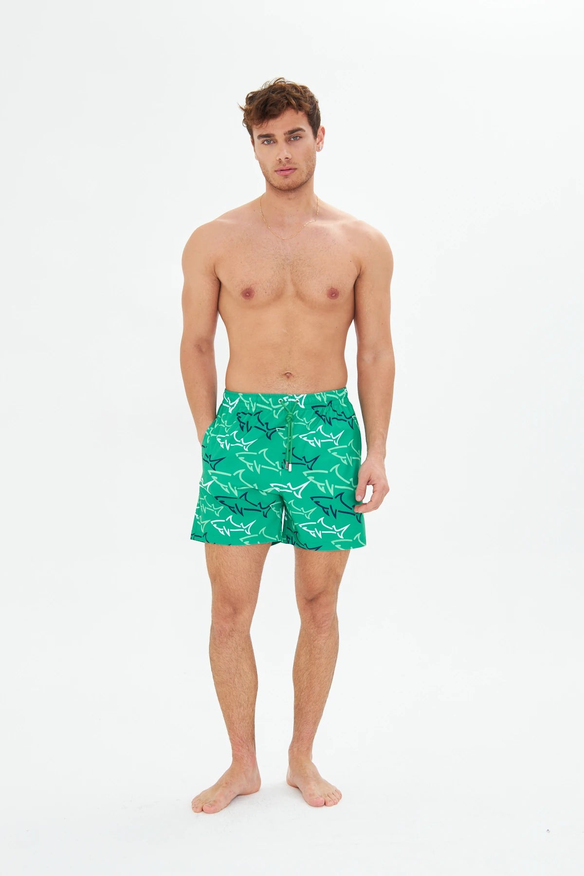 Image of Men's Stretch Shark Swim Shorts