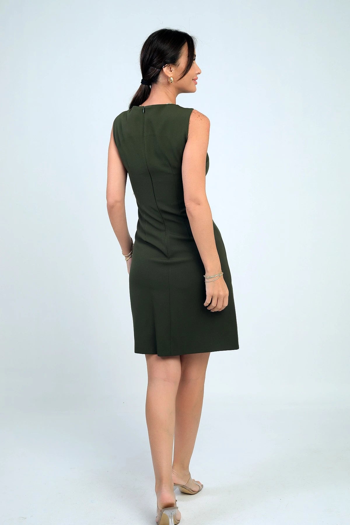 Image of Women's Self-Interfacing Side-Button Short Dress