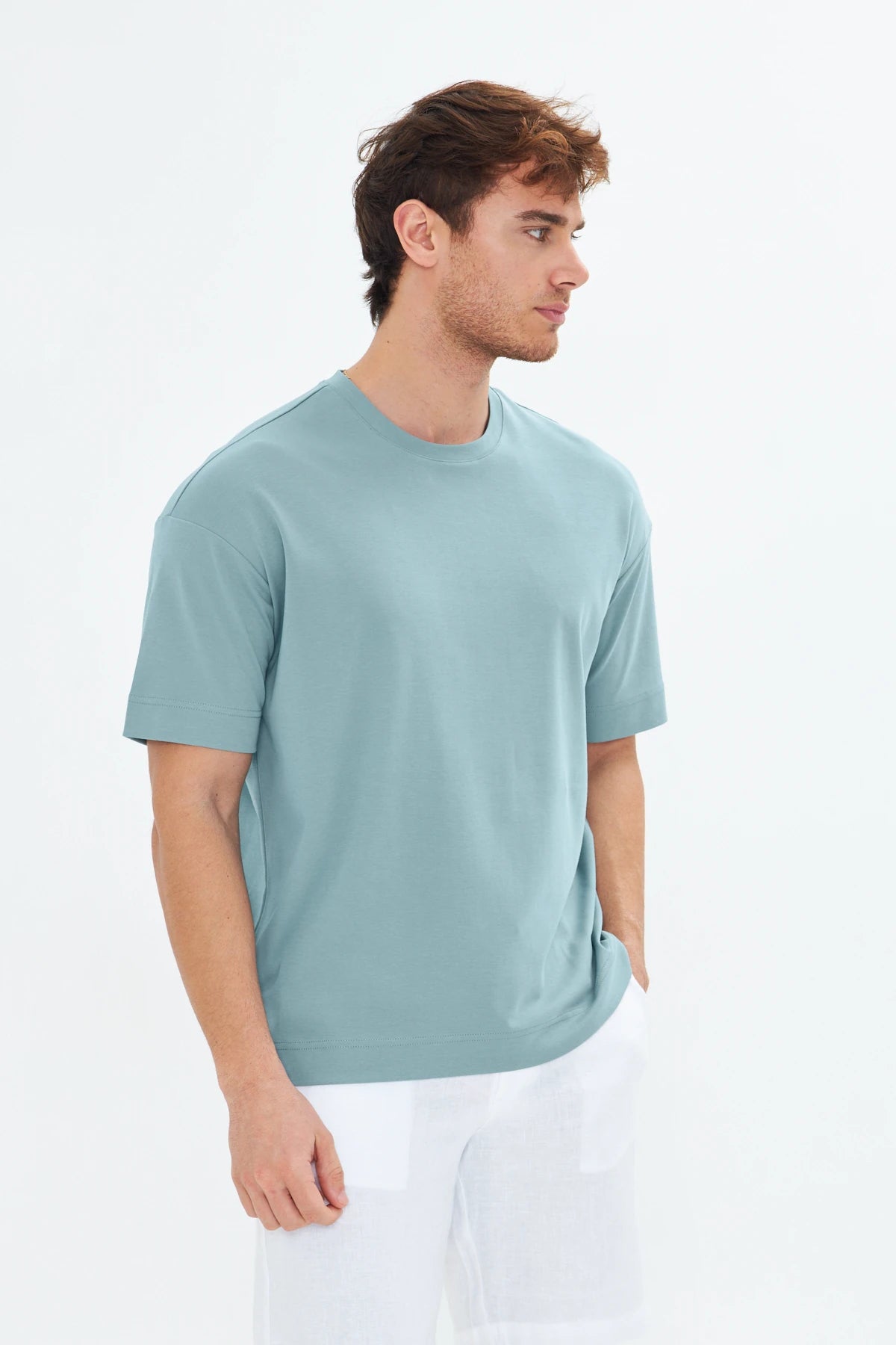 Image of Milan Pastel Turquoise T-Shirt