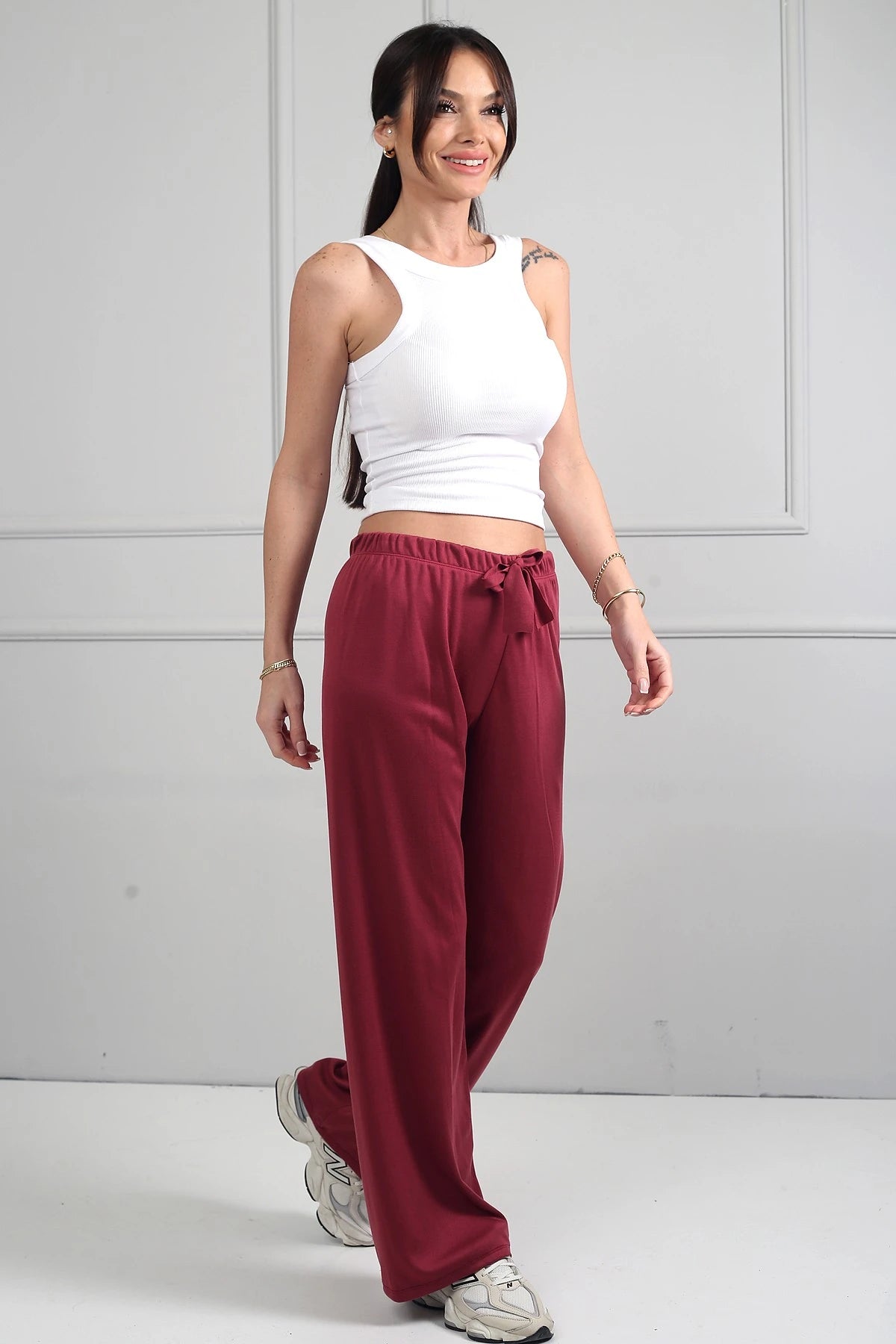 Image of Women's Elastic Waist Palazzo Pants