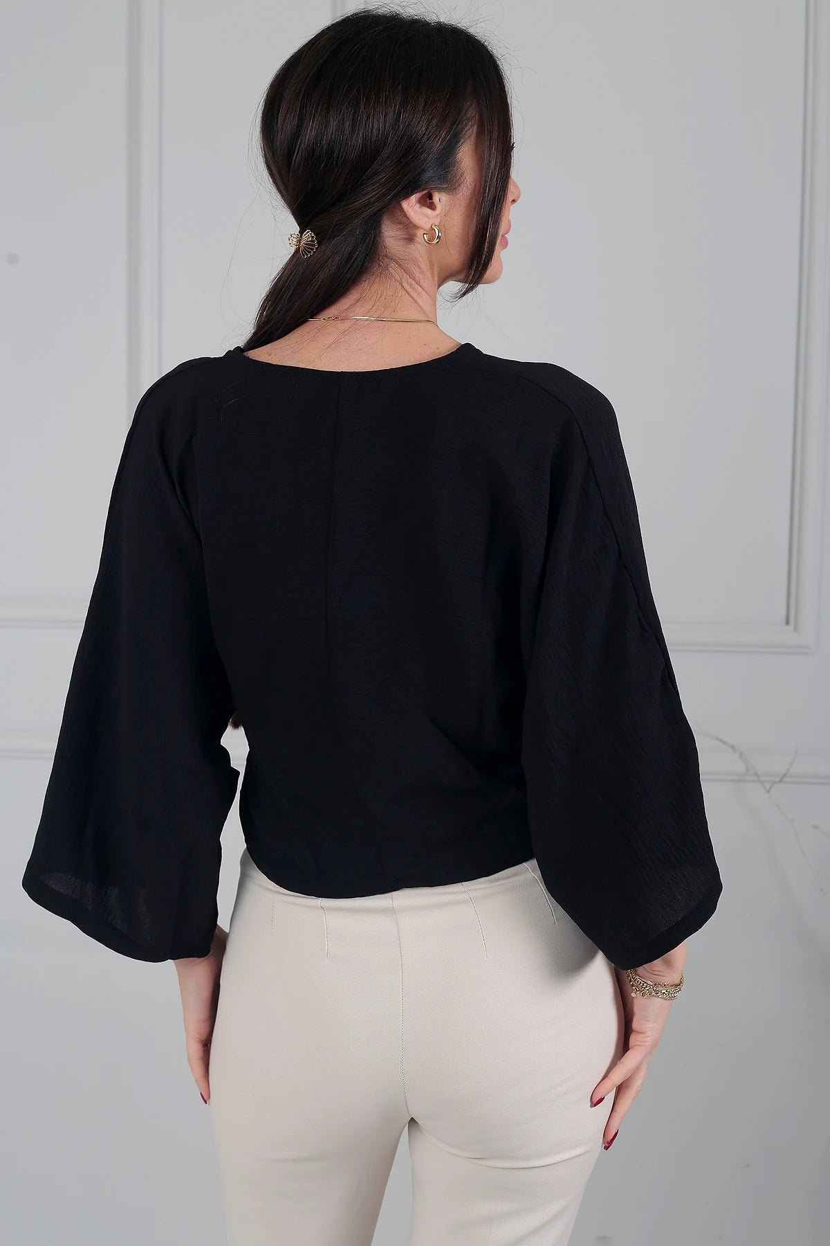 Image of Women's Wrap Neck Short Ayrobin Blouse