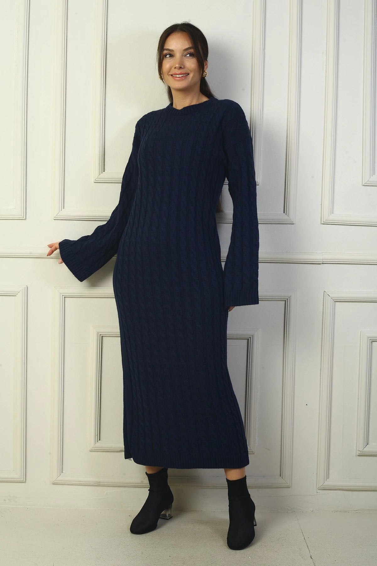 Image of Women's Braided Relaxed Fit Acrylic Long Dress