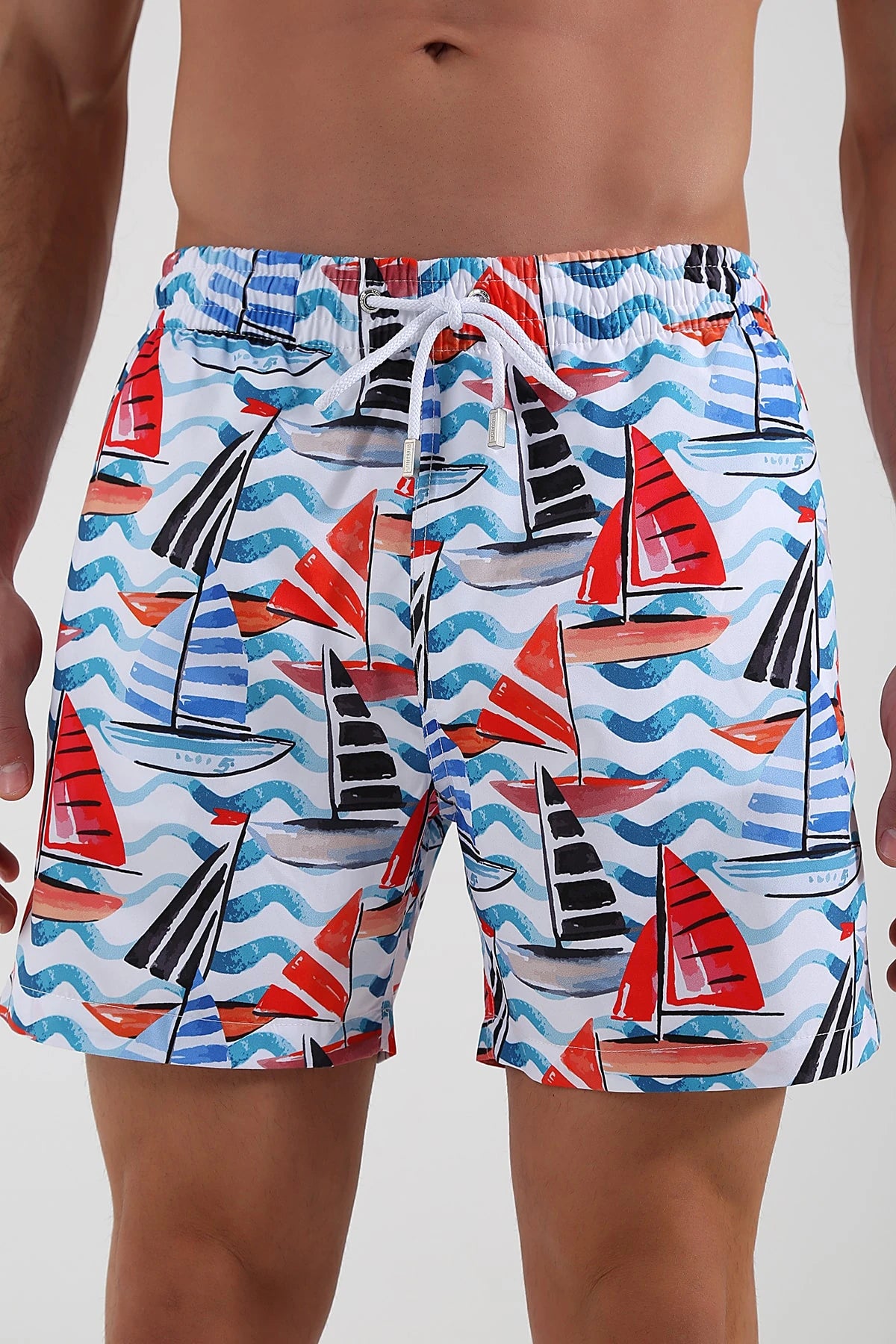 Image of White Yachting Swim Shorts