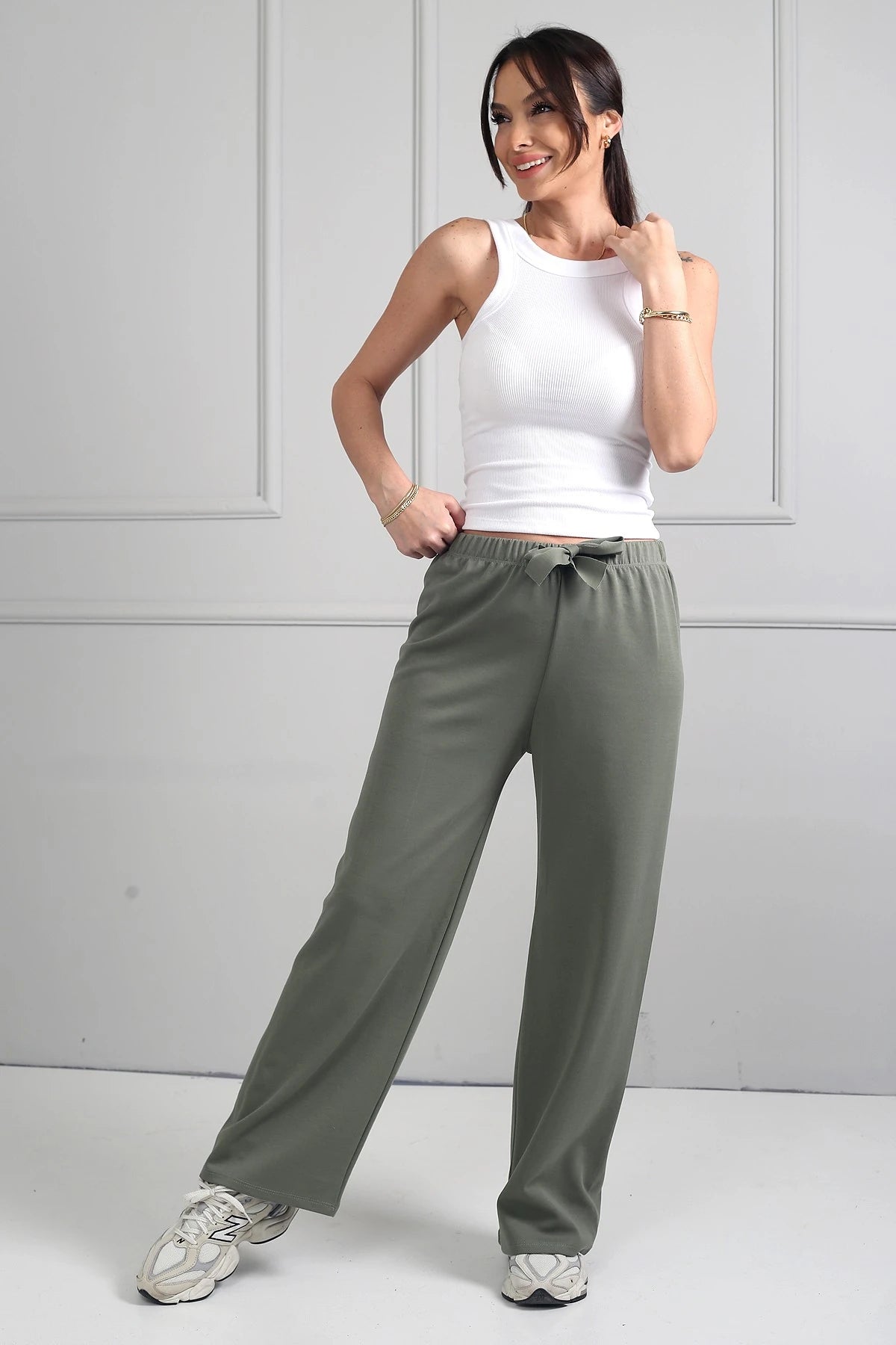 Image of Women's Elastic Waist Palazzo Pants