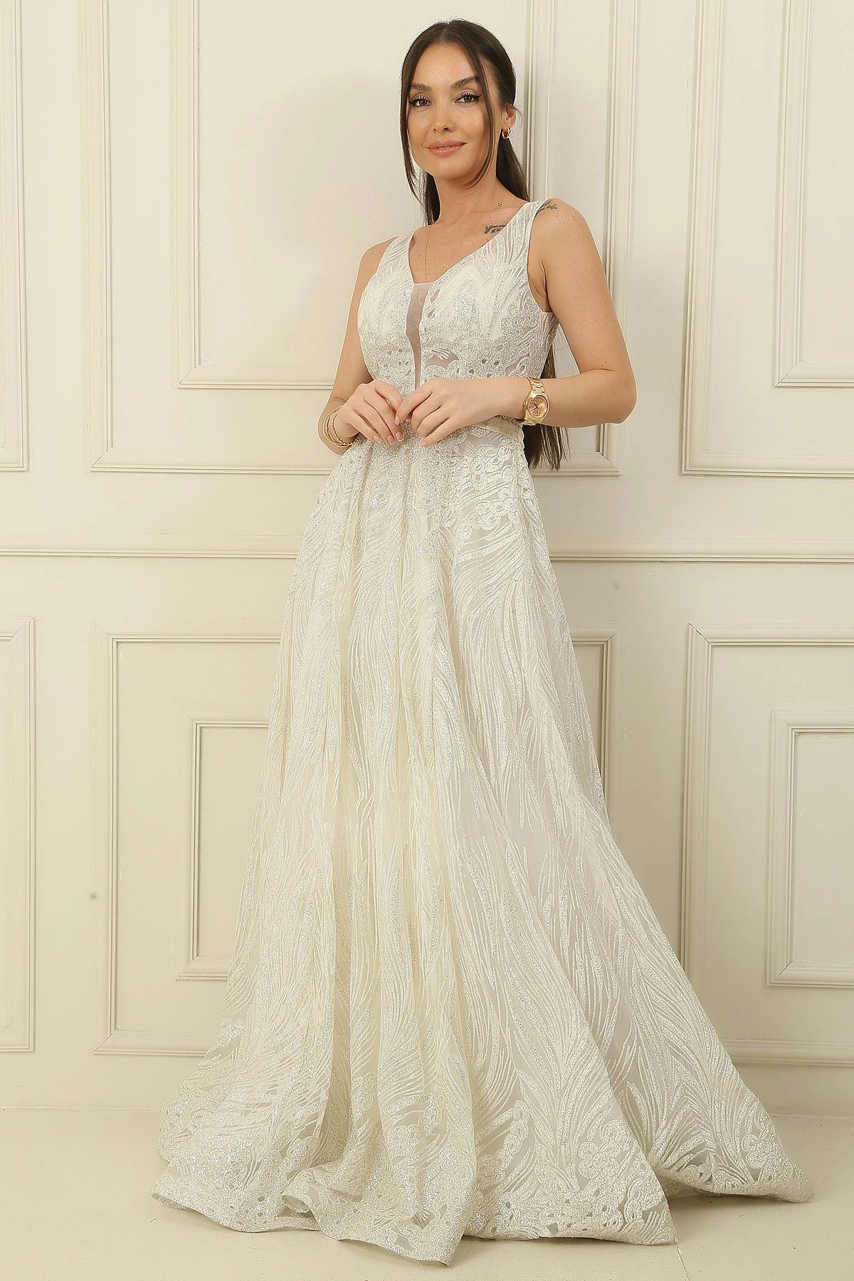 Image of Glittery Ghost Tulle Princess Gown