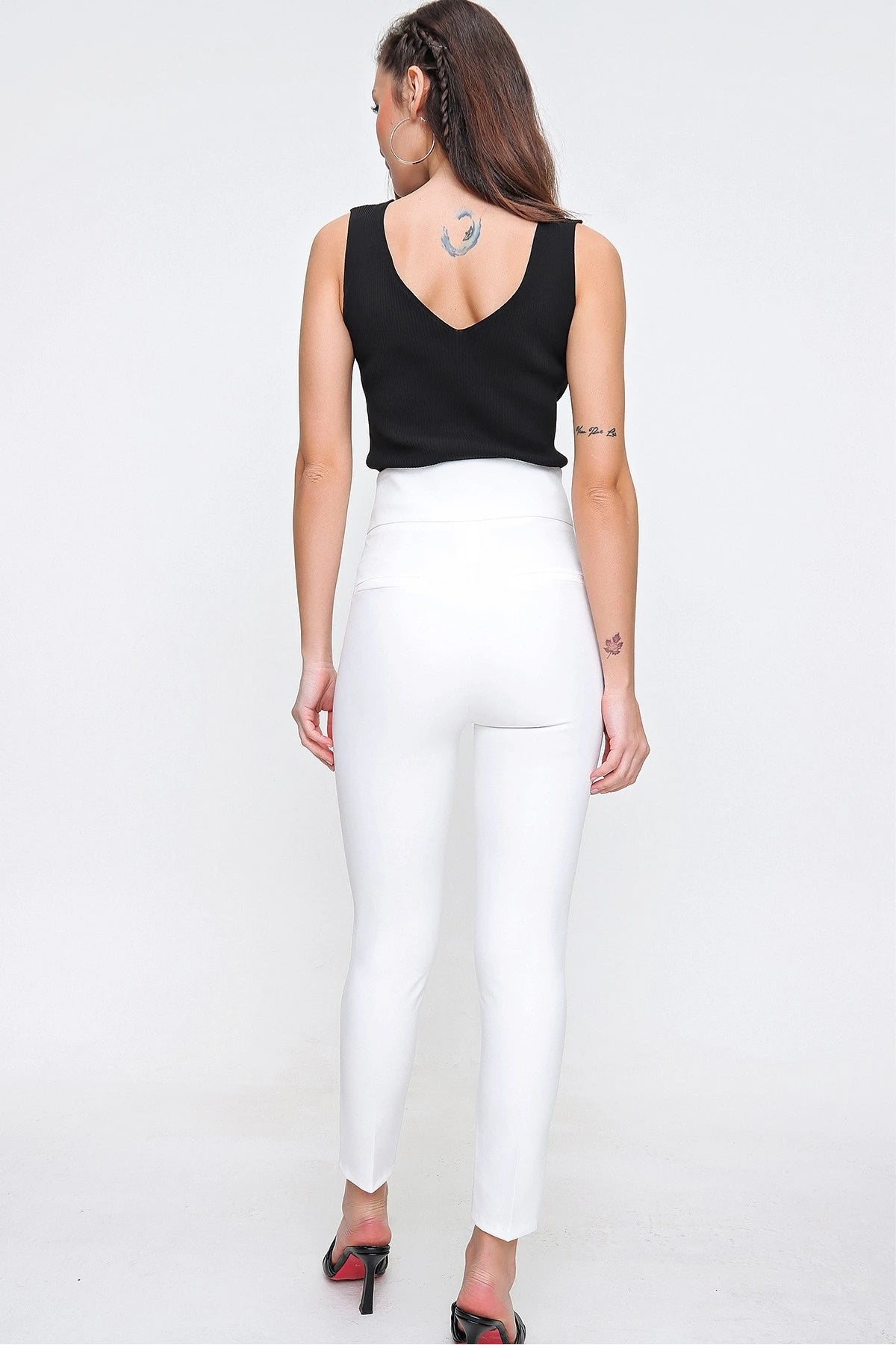 Image of Pantaloni din Lycra cu talie înaltă, croială slim