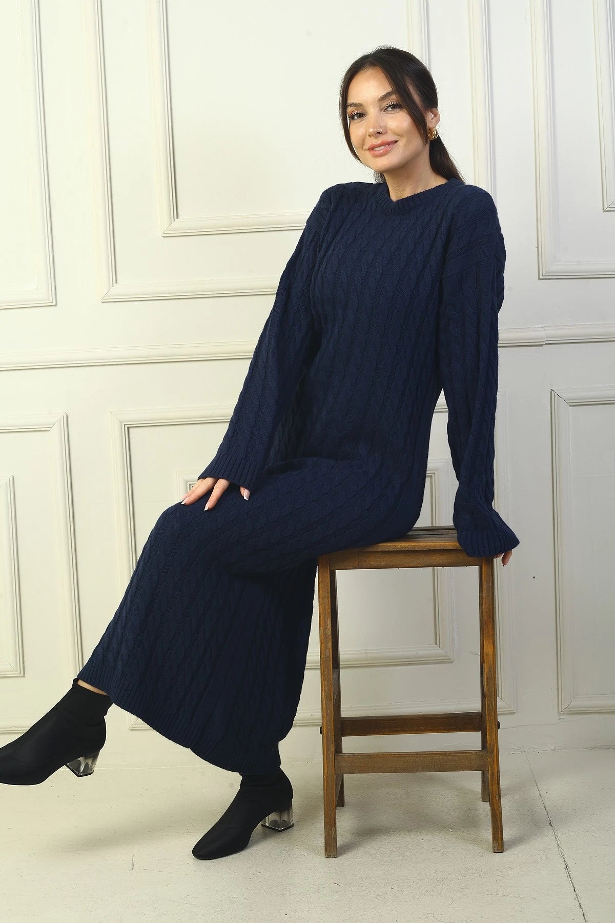 Image of Women's Braided Relaxed Fit Acrylic Long Dress