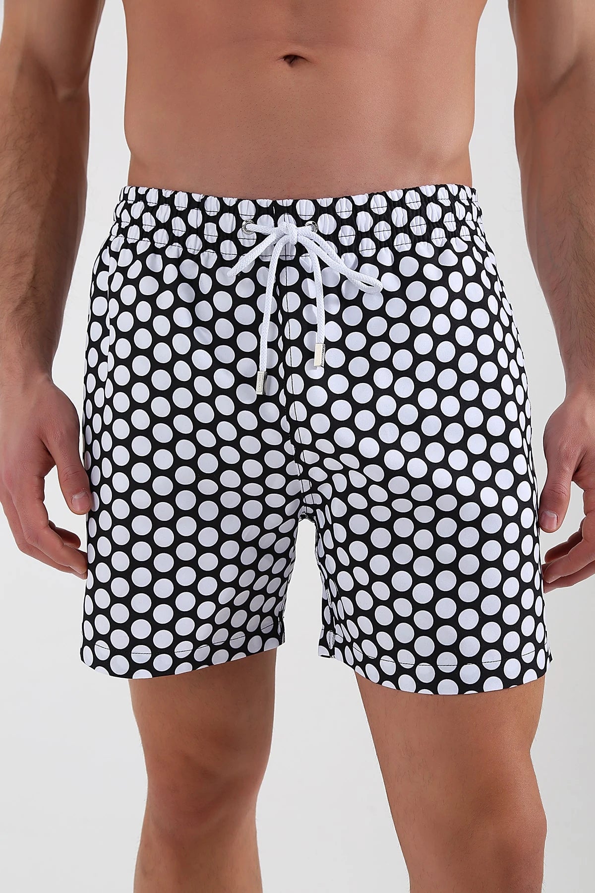 Image of Black Round Swim Shorts