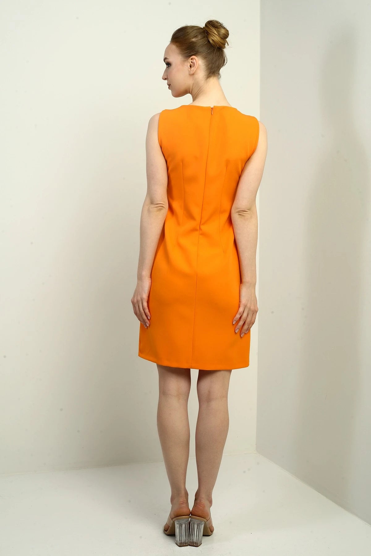 Image of Women's Self-Interfacing Side-Button Short Dress