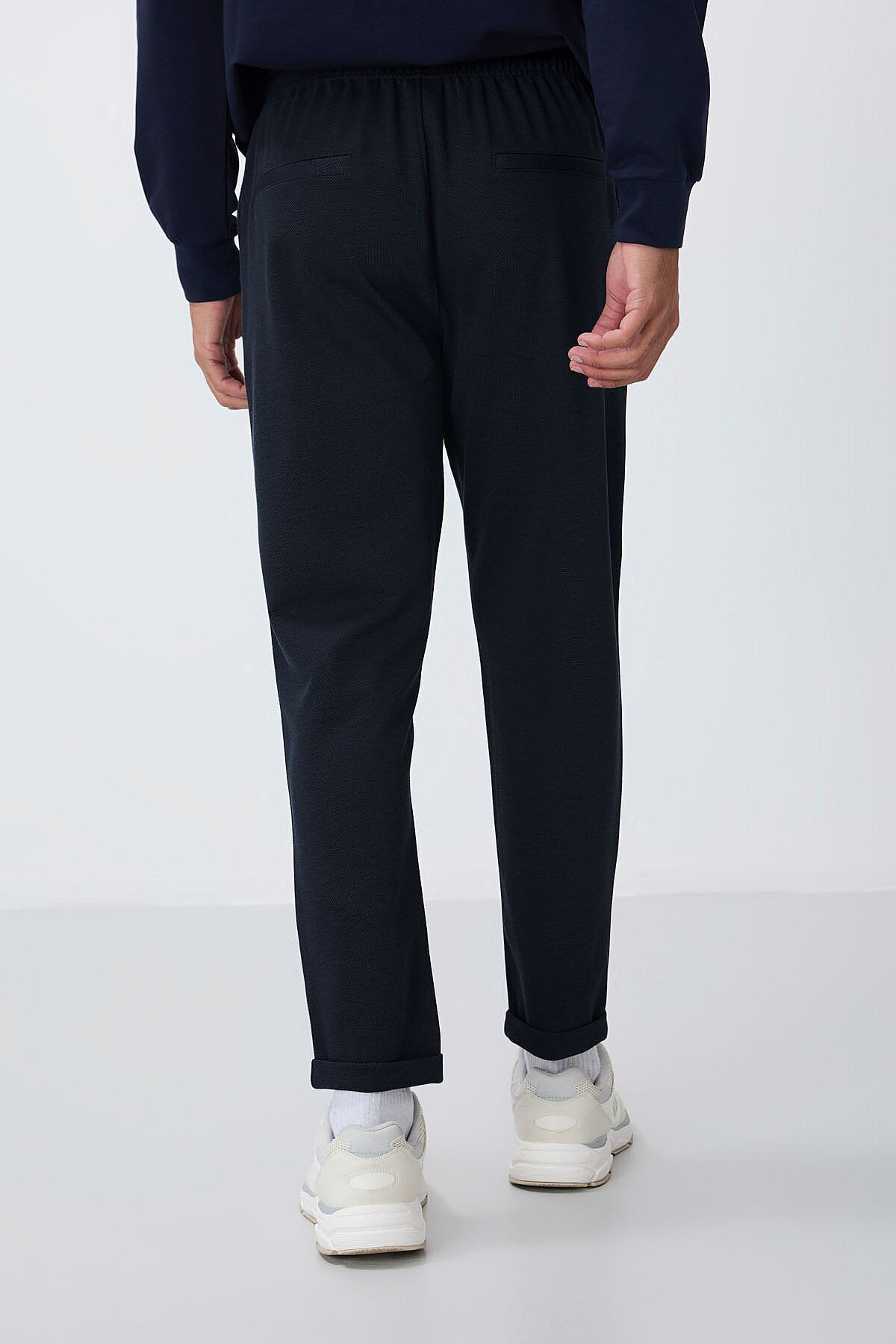 Image of İndigo Yüzeyi Dokulu Standart Fit Erkek Eşofman Alt - 82154