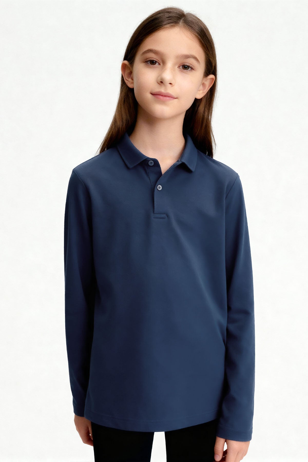 Image of İndigo Polo Yaka Basic Uzun Kollu Unisex Çocuk  T-Shirt - 11170