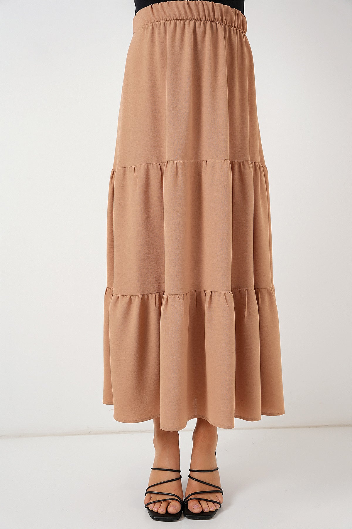 Image of Fustă lungă Ayrobin pentru femei 8048 - Biscuit