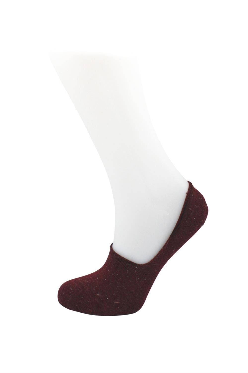 Image of Women's Ballet Flats, Colorful Glittery Cotton Socks, Invisible, Non-Slip, Silicone Heel, 6-Pack