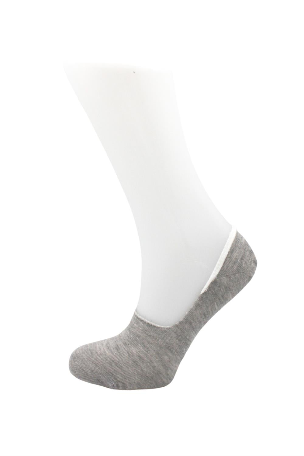 Image of Women's Ballet Flats, Colorful Glittery Cotton Socks, Invisible, Non-Slip, Silicone Heel, 6-Pack