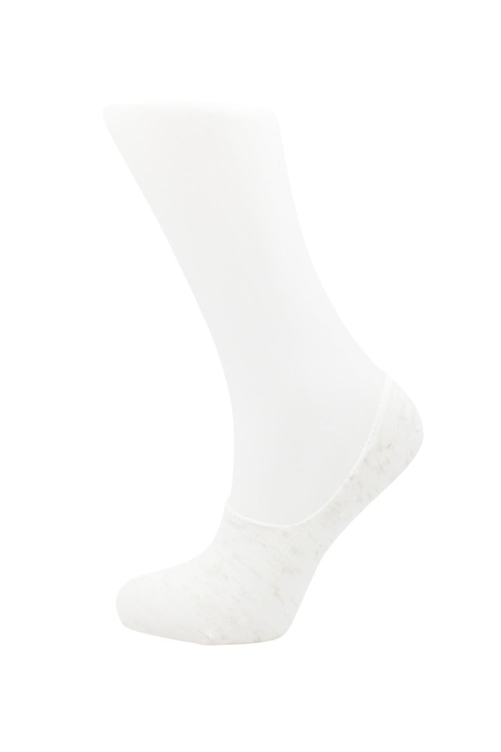 Image of Women's Ballet Flats, Colorful Glittery Cotton Socks, Invisible, Non-Slip, Silicone Heel, 6-Pack