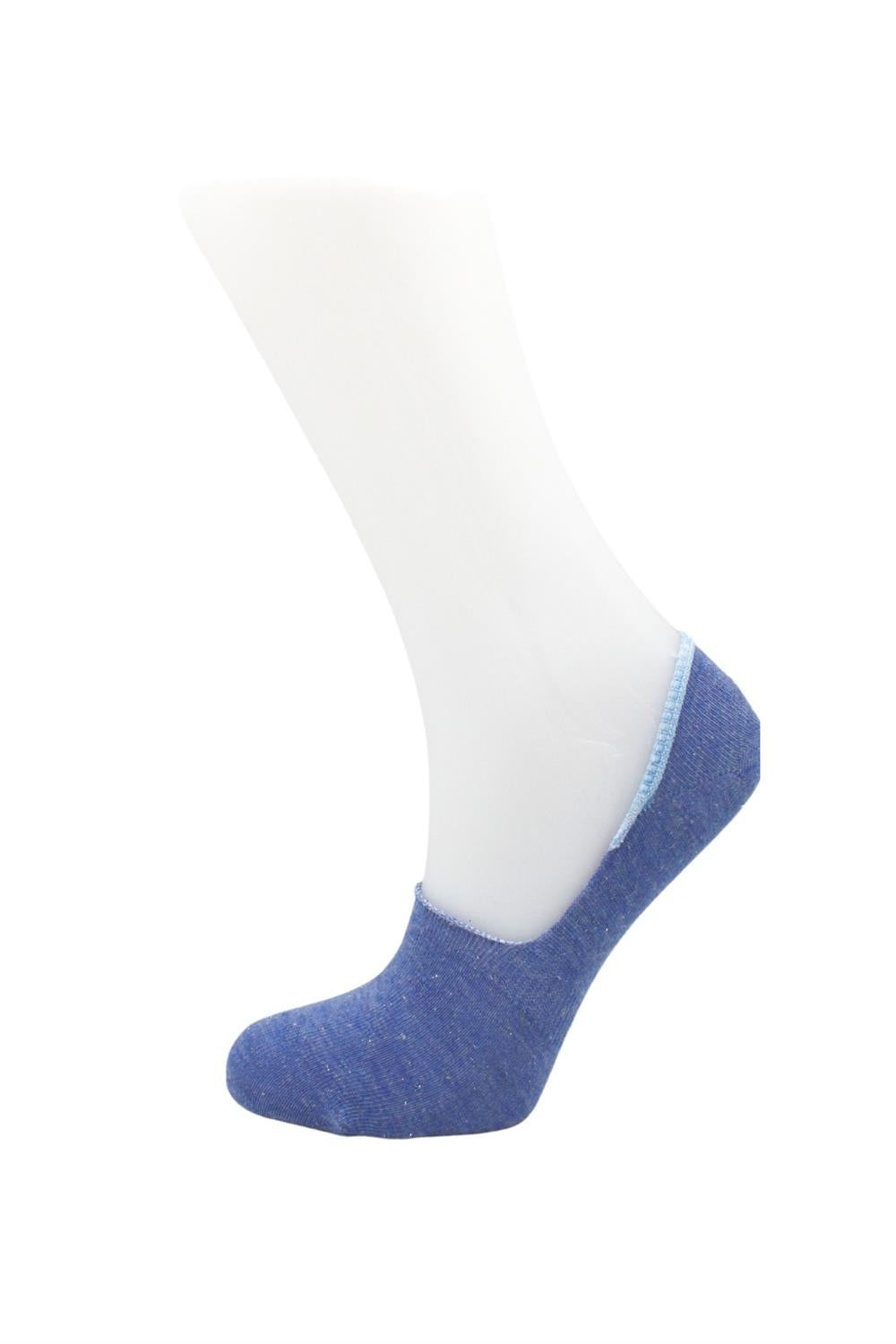 Image of Women's Ballet Flats, Colorful Glittery Cotton Socks, Invisible, Non-Slip, Silicone Heel, 6-Pack