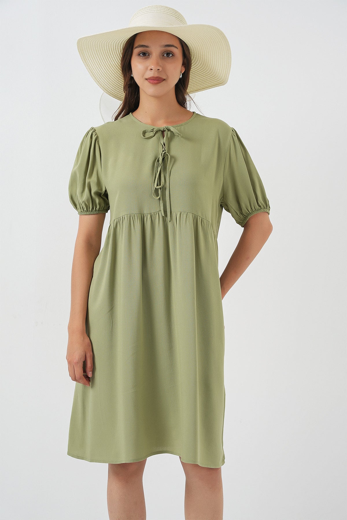 Image of Kadın Bağcıklı Midi Elbise 2575 - C. Çağla