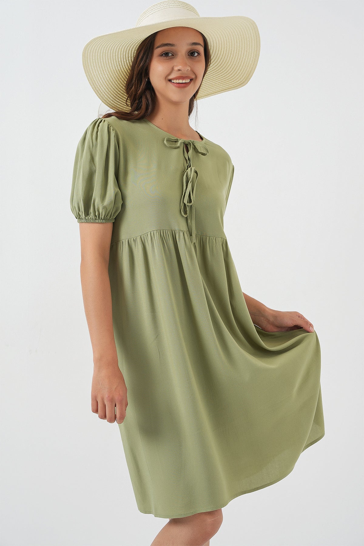 Image of Kadın Bağcıklı Midi Elbise 2575 - C. Çağla