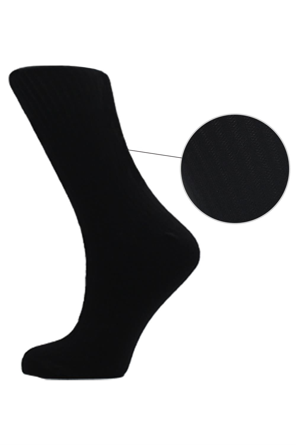 Image of Women's Bamboo Sock Diabetic Non-Constricting Socks, Black, 6-Pack