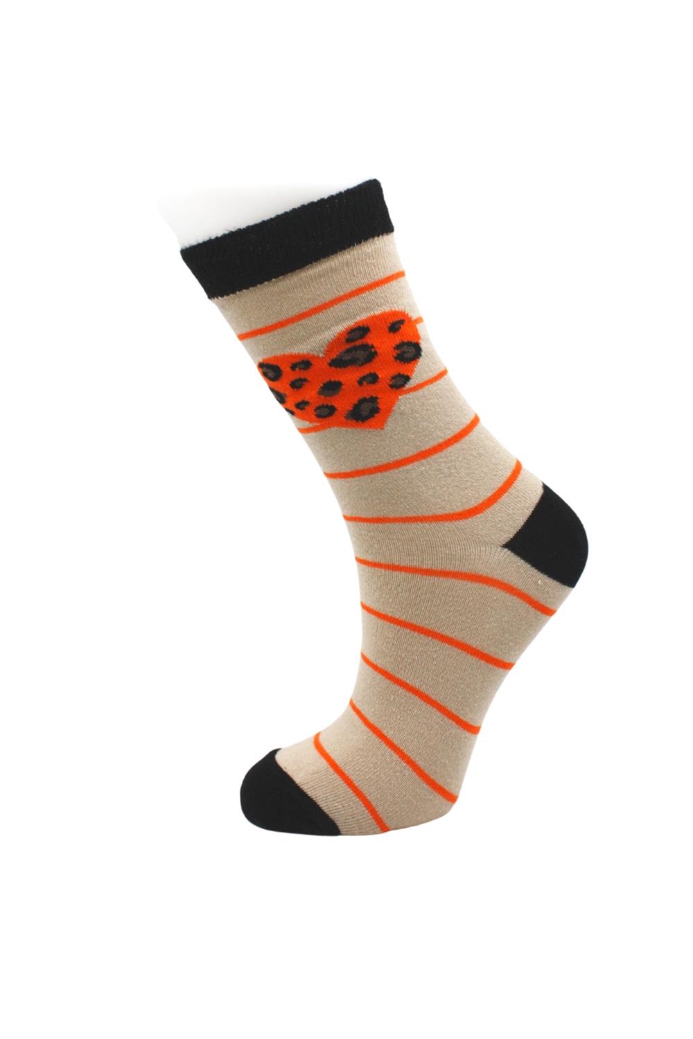 Image of Women's Colorful Heart Striped Cotton Ankle Socks, 4-Pack