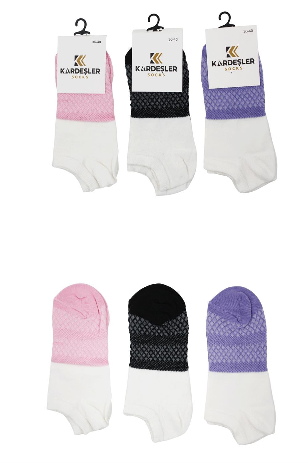 Image of Women's Colorful Cotton Ankle Socks, 6-Pack