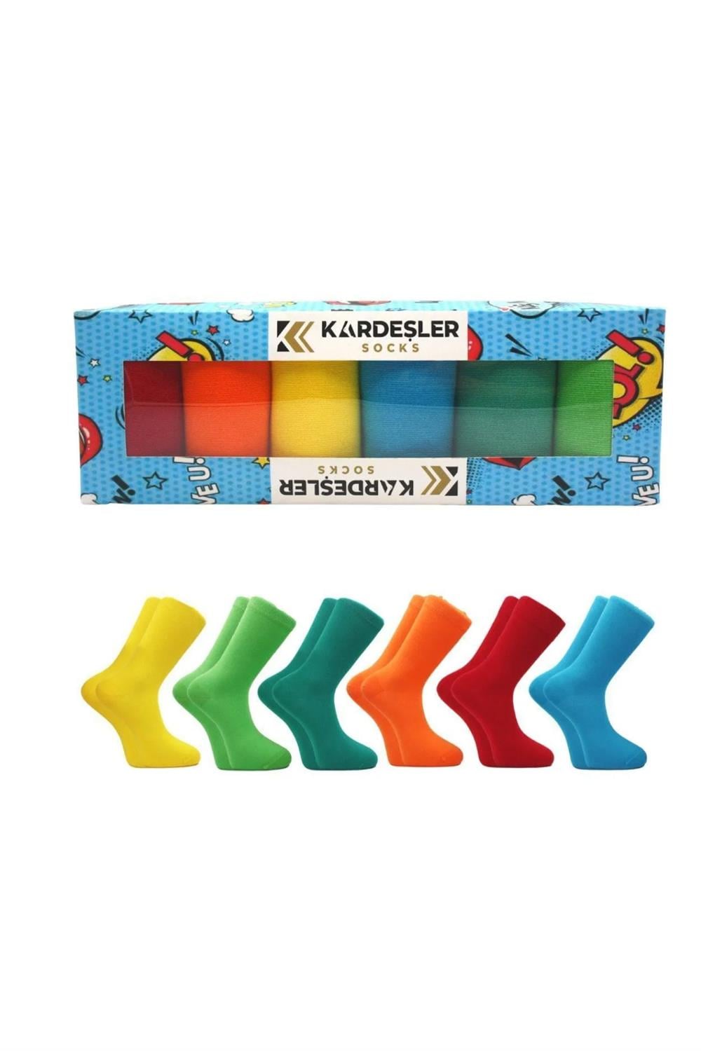 Image of Women's Colorful Ankle Socks, Long, Flat, Seamless, Pack of 6, Special Box Package