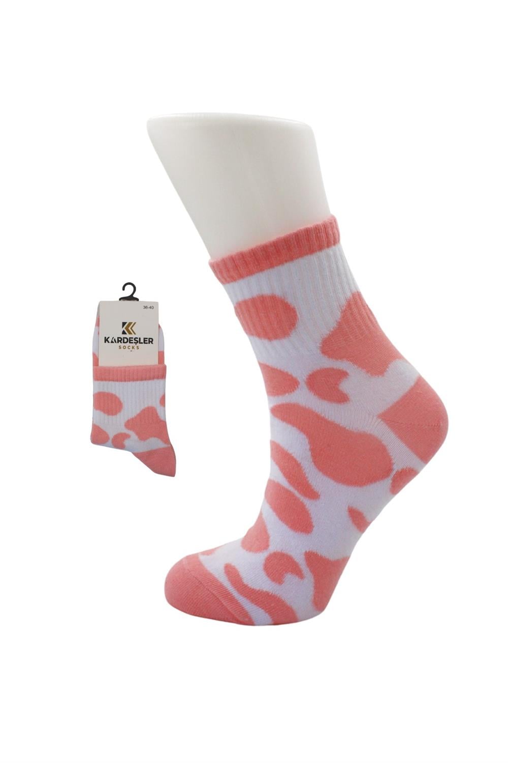 Image of Women's Colorful Tennis College Cotton Socks Cow Pattern 4-Pack