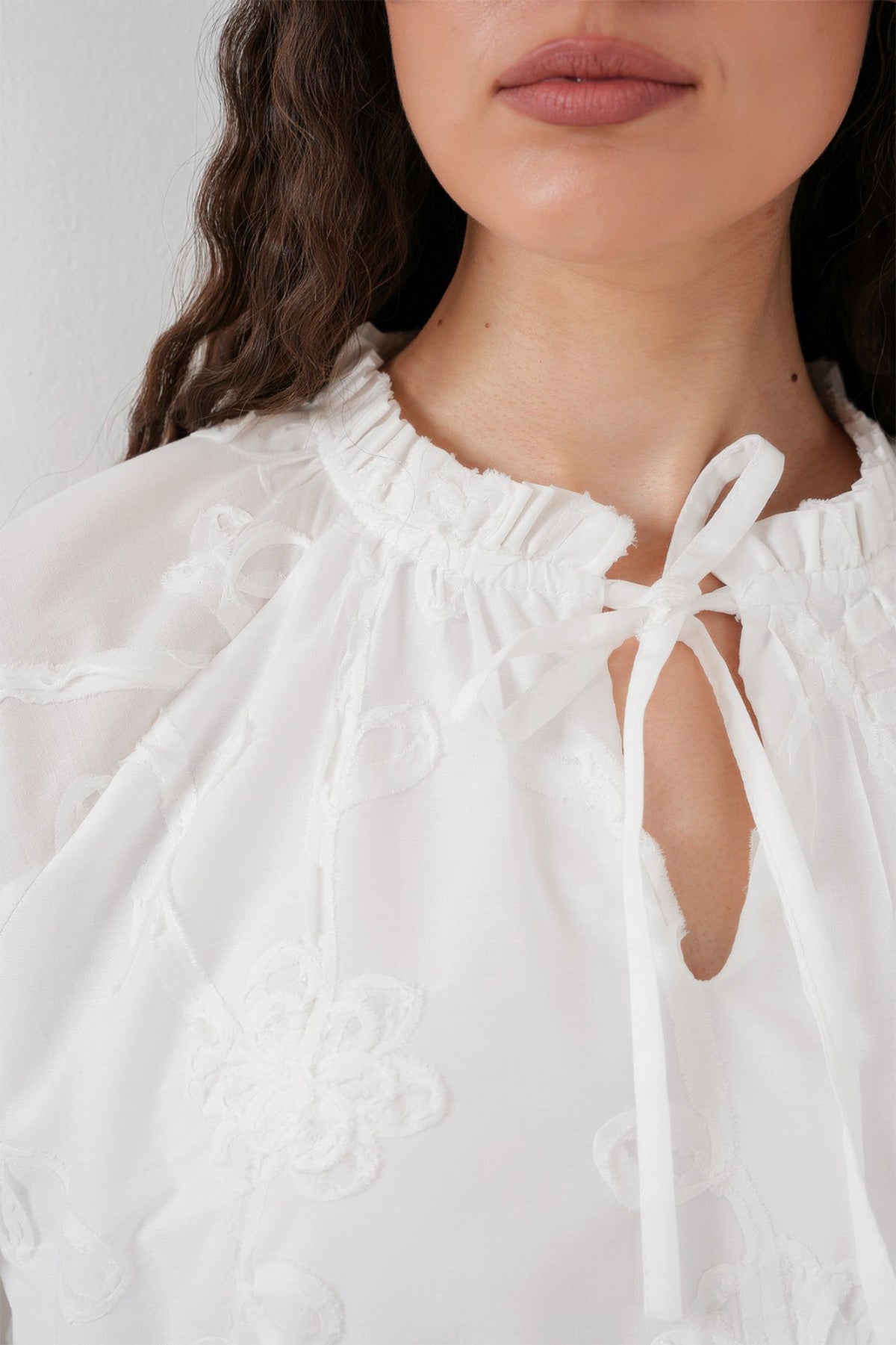 Image of Women's Patterned Short Dress 2528 - White