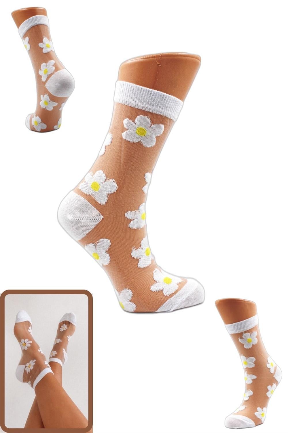Image of Ciorapi de tul cu model pentru femei