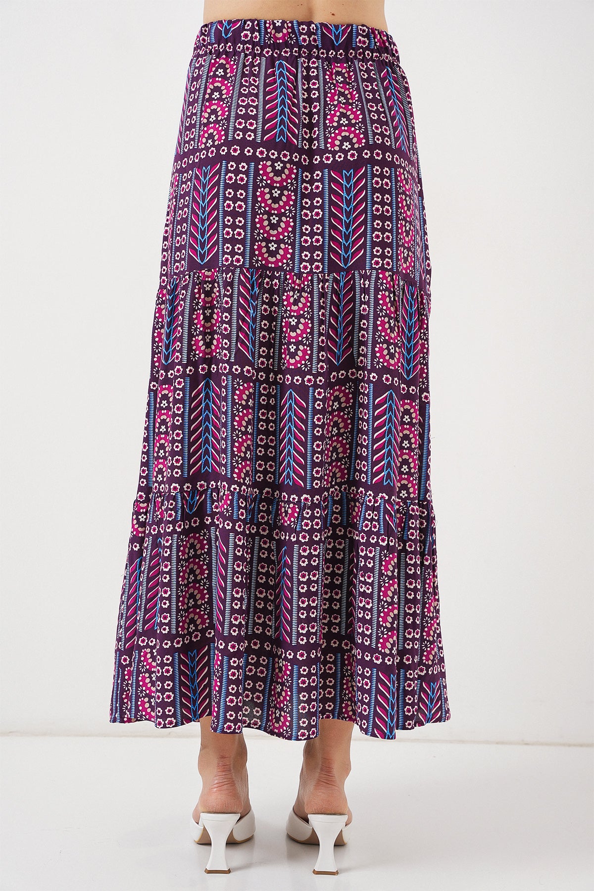 Image of Fustă lungă cu model pentru femei 8053 - Violet