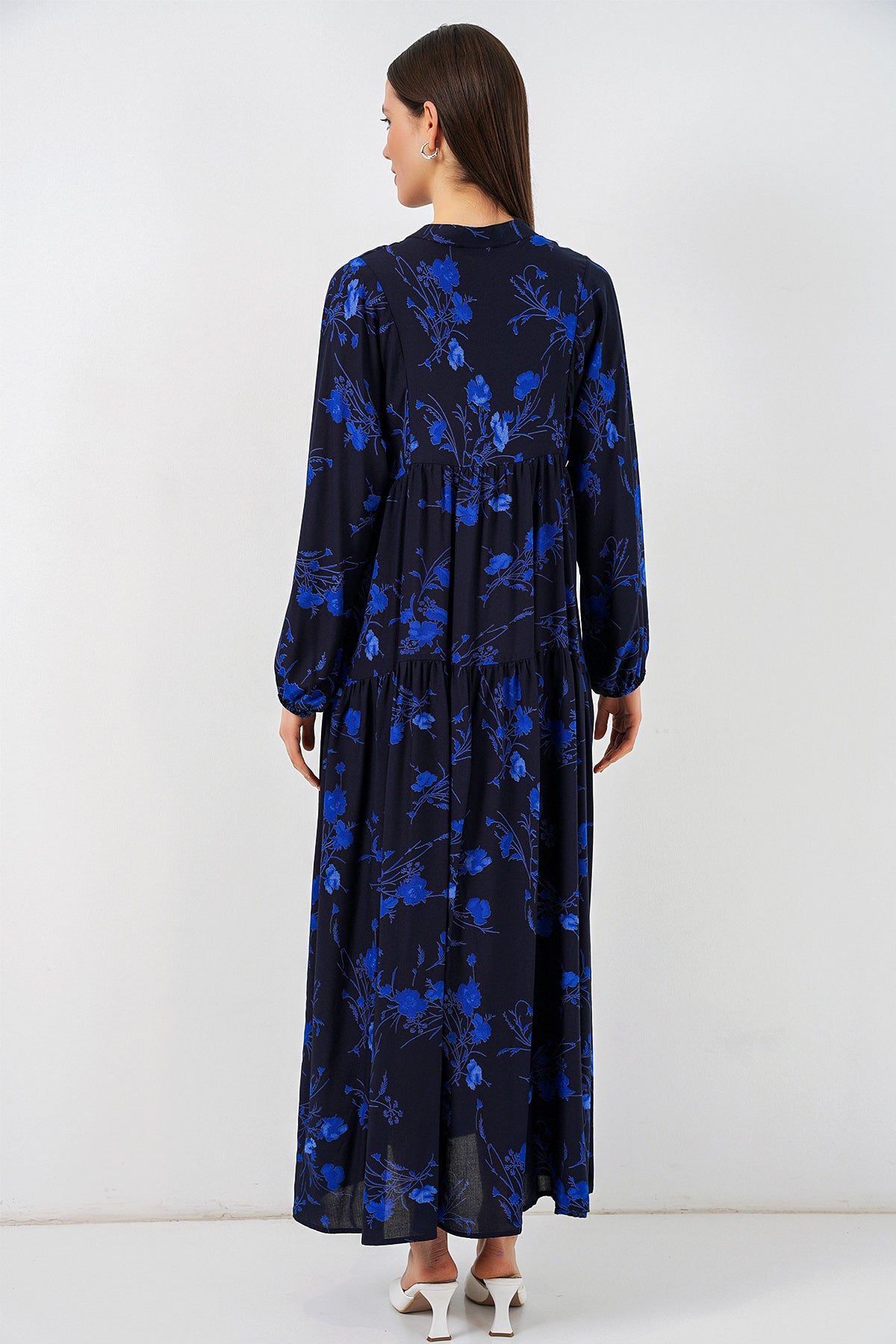 Image of Rochie lungă hijab cu imprimeu pentru femei 2585 - Negru 9