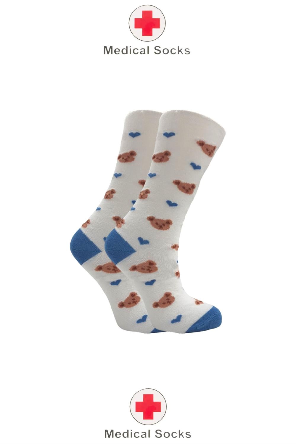 Image of Șosete diabetice pentru femei, șosete până la gleznă cu model din bumbac, fără strângere, multicolore, pachet de 4