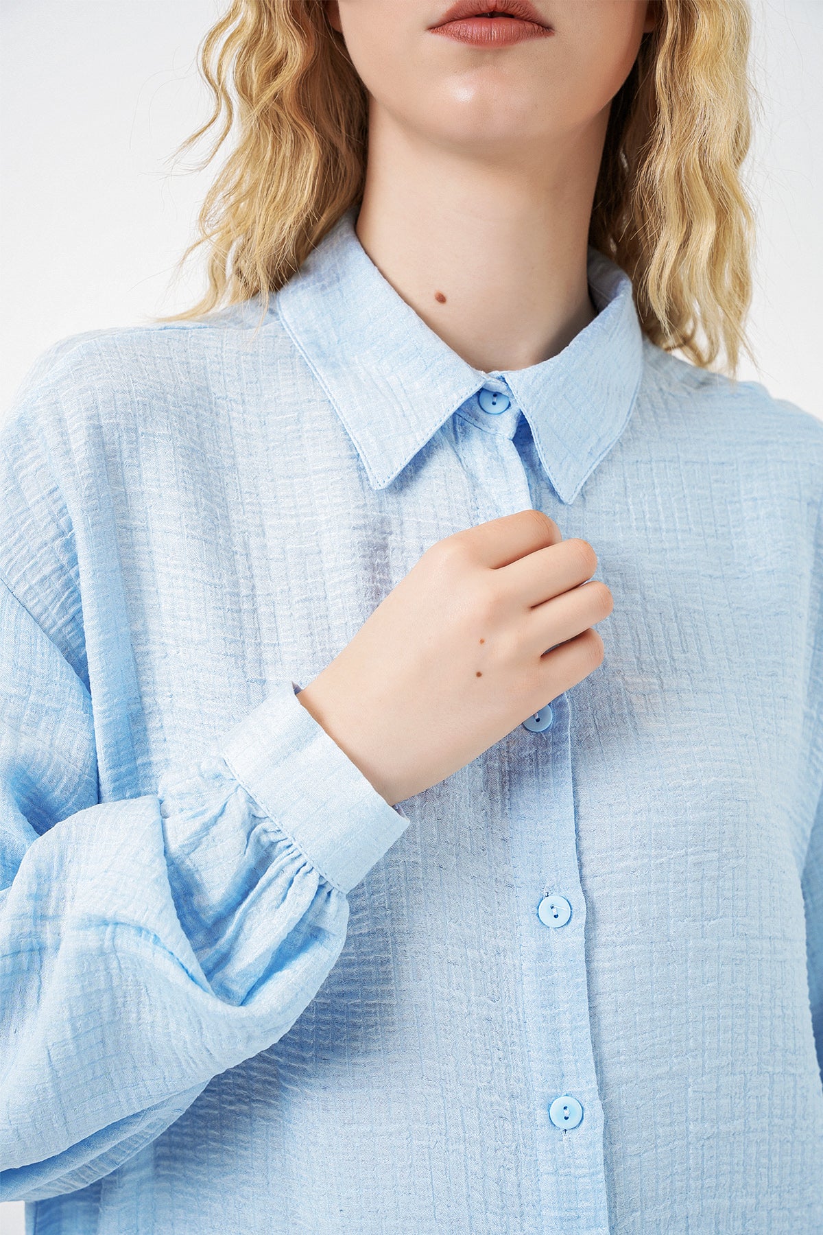 Image of Kadın Dokulu Oversize Tunik 5989 - Mavi