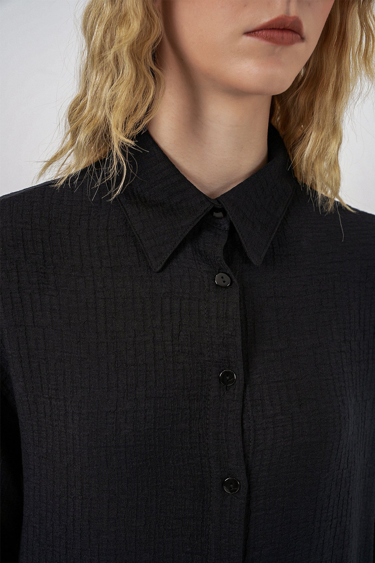 Image of Kadın Dokulu Oversize Tunik 5989 - Siyah