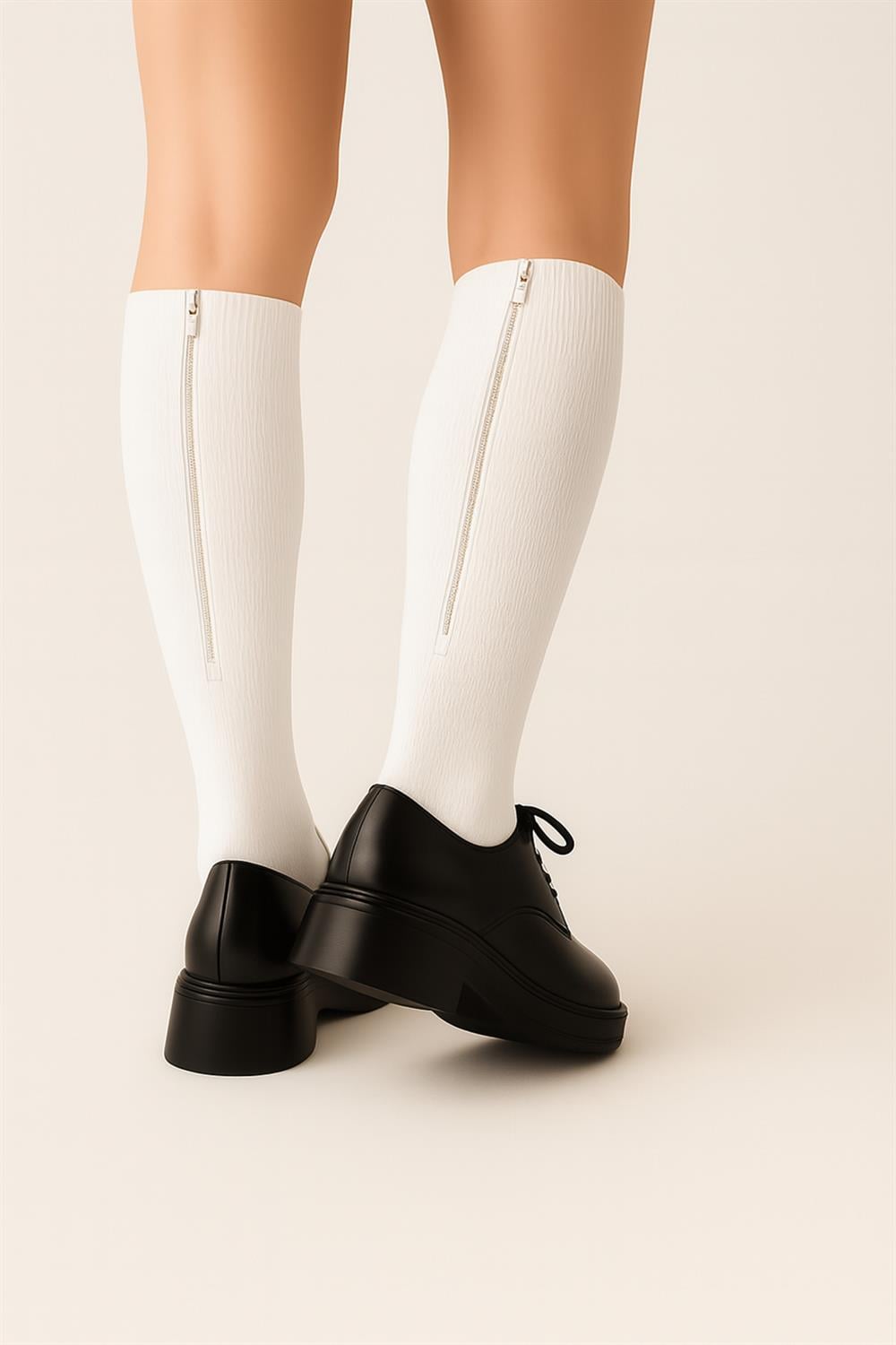 Image of Women's Zip-Up Knee-High Socks
